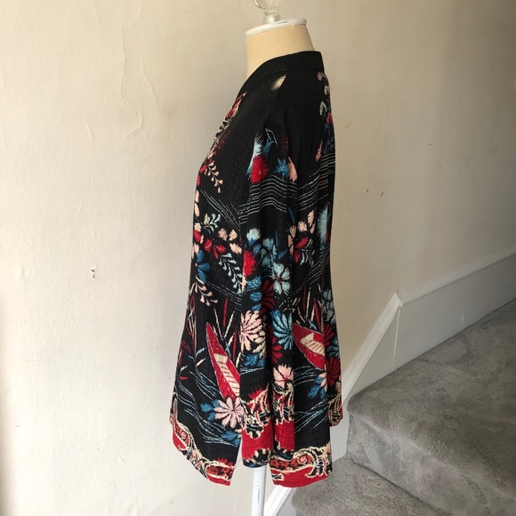 SOLDCitron Santa Monica Silk Asian Floral Print Bl - Picture 2 of 11